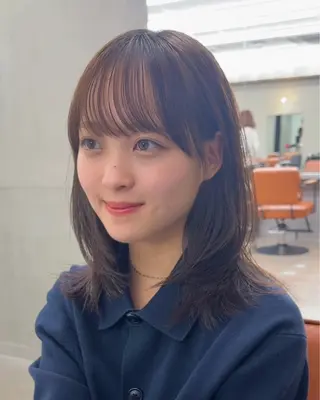 ミディアム カラー 顔周り✂️透明感 レイヤー/みっきーのヘアスタイル