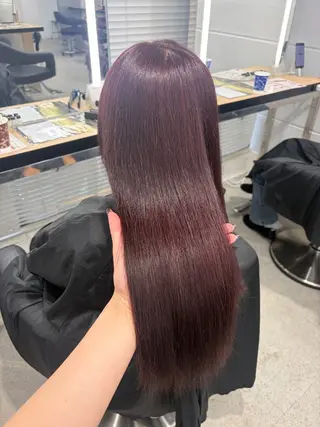 ロング カラー 💗愛され暖色💗 ピンク/レッド💗のヘアスタイル