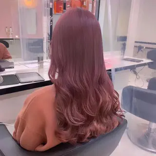 セミロング パーマ ヘアアレンジ 💕上野美容師☁ ブリーチ💖サワのヘアスタイル