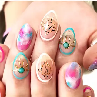 ネイル 渋谷/チップ長さ出し 👑アプレgel-xのネイルデザイン