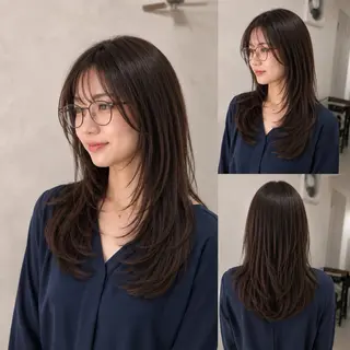 ロング 天王町×韓国レイヤー 髪質改善 佐藤友茉のヘアスタイル