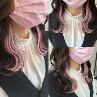 セミロング エクステ＆艶カラー 🎀YURINA🎀のヘアスタイル