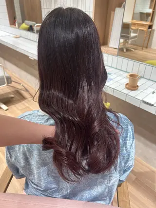 セミロング カラー なつき/艶ピンク/ girly hairのヘアスタイル