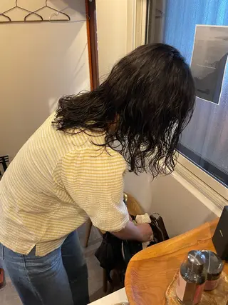 ミディアム カラー パーマ 土川 陽菜のヘアスタイル