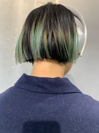ショート カラー ボブパーマコテ巻き風 パーマNo1深江秀平のヘアスタイル