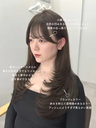 ロング カラー 骨格別小顔カット/ 顔周りカット/金井のヘアスタイル