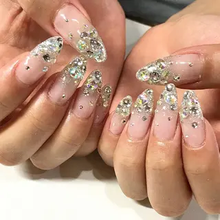 ネイル 渋谷／チップ長さ出し 👑アプレgel-xのネイルデザイン
