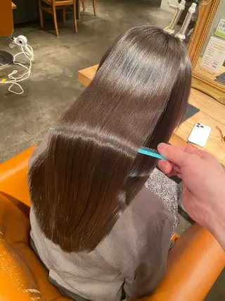 ロング カラー 髪質改善&縮毛矯正 カット/soyaのヘアスタイル