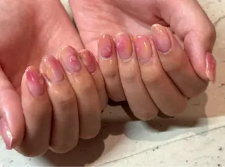 ネイル 韓国/ワンホン/長さ 出しつけ放題🎀のネイルデザイン