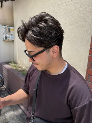 ショート カラー パーマ メンズ AVANCE.難波 店長 松元のヘアスタイル