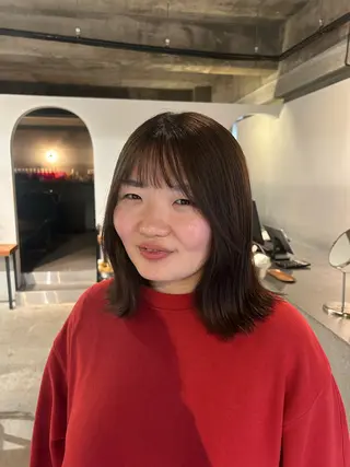 ミディアム カラー twig 山田 永嶋芽衣のヘアスタイル