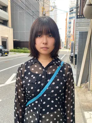 ミディアム ソノダ リコのヘアスタイル