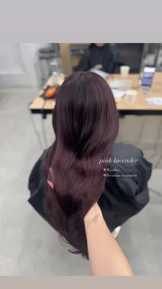 セミロング カラー ヘアアレンジ 🤍淡色ピンク&ラベ ンダーYUKI🤍のヘアスタイル