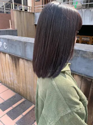 ミディアム カラー パーマ ヘアアレンジ 松田 亮葉のヘアスタイル