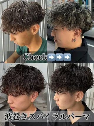 パーマ メンズ メンズパーマ特化/ シャドウ/波巻/陸翔のヘアスタイル