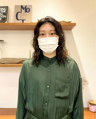ミディアム パーマ ショート& パーマ　坂本のヘアスタイル