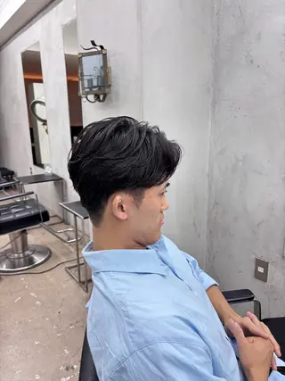 パーマ メンズ 藤本 康二のヘアスタイル