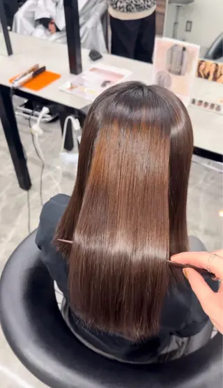 ロング りきと🦋河原町 縮毛矯正/艶カラーのヘアスタイル