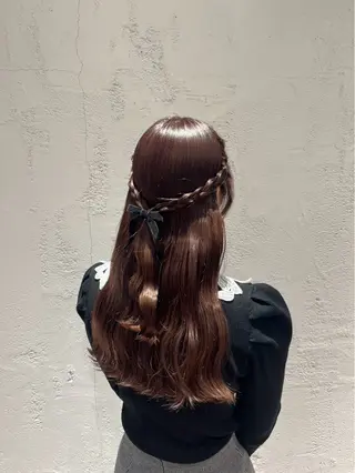 ロング ヘアアレンジ 暖色カラー/ ストレート/くるみのヘアスタイル
