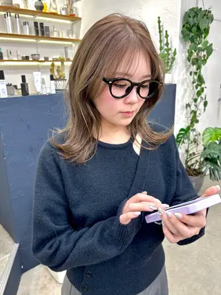 ミディアム カラー 暖色系特化さくら /福岡天神/レイヤーのヘアスタイル