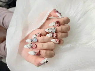 ロング カラー 波 なみのネイルデザイン