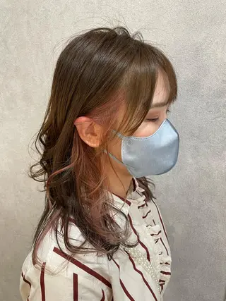 ミディアム カラー ERINA🐸垢抜け ミディアム/レイヤーのヘアスタイル