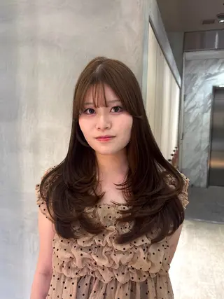 セミロング カラー 顔周りカット/透明感 カラー/ゆう🤎のヘアスタイル