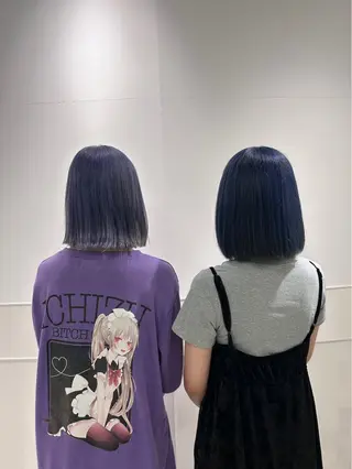 ミディアム カラー yuzuna ハイトーン 天神のヘアスタイル