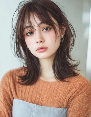セミロング カラー デザインカラー✨ 透明感カラー菊地真保のヘアスタイル