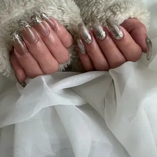 ロング gypsophila 野村のネイルデザイン