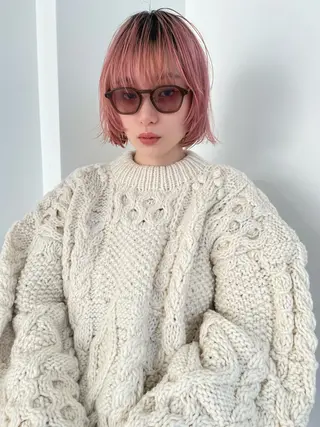 ショート カラー パーマ ヘアアレンジ くびれレイヤー/艶 カラー　MADOKAのヘアスタイル