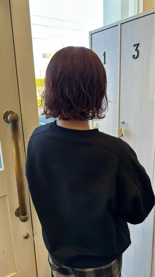 ショート パーマ 藤原 千紗/透明感 カラー/ボブのヘアスタイル
