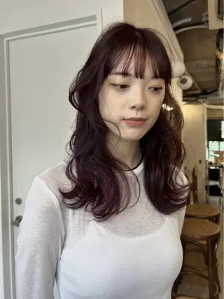 ミディアム カラー momona english okのヘアスタイル