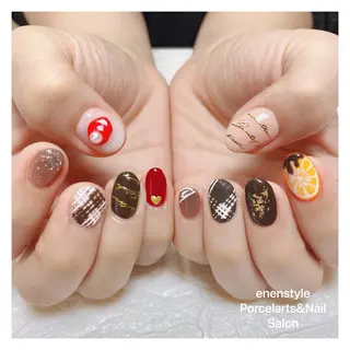 ミディアム ネイル 🐾enen style 🐾のネイルデザイン