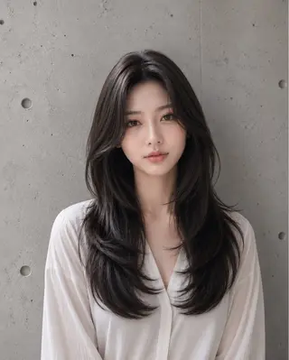 セミロング カラー ヘアアレンジ 🌫️大人韓国ヘア 🌫️naoyaのヘアスタイル