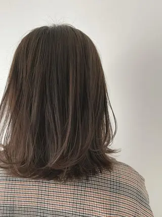 ミディアム カラー トレンド/顔まわり/ レイヤー/髪質改善のヘアスタイル
