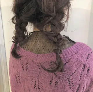 セミロング カラー ヘアアレンジ ツキノキ　ミナ 8月から西梅田店のヘアスタイル