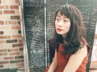 ロング 小林　ローズパープル カット＆カラー美容室のヘアスタイル