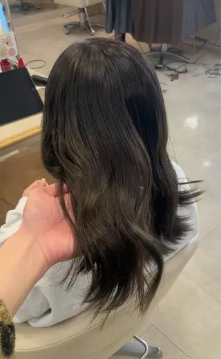 ロング シャドウパーマ／骨格 矯正カット　トモキのヘアスタイル