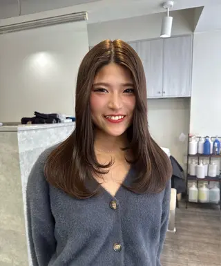 ミディアム カラー Rena/韓国 /ワンホンヘアのヘアスタイル