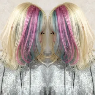 ミディアム カラー レイヤー💫Wカラー 🍎森貝洋亮🍎のヘアスタイル