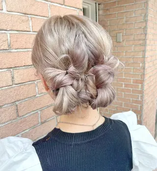 ロング カラー ヘアアレンジ ピンク系カラー💗 ヘアセット特化のヘアスタイル