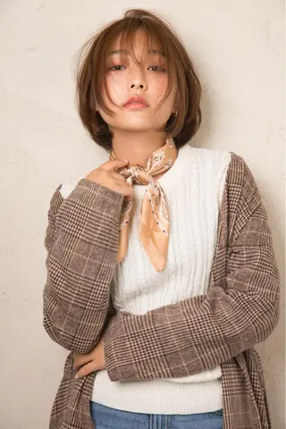 ミディアム カラー パーマ 太田 健介【髪質改善】のヘアスタイル