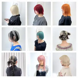カラー Muミュー/ブリーチ ハイトーン　Wカラーのヘアスタイル