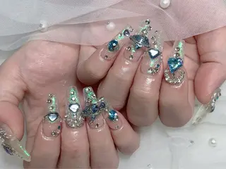 ネイル エツメ💅 長さ出し🎀デザインのネイルデザイン