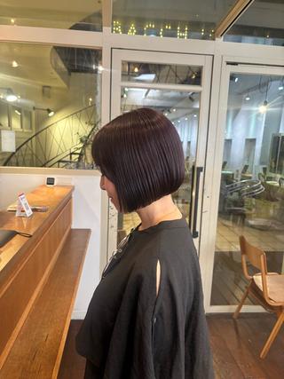 ミディアム カラー くいた あやなのヘアスタイル