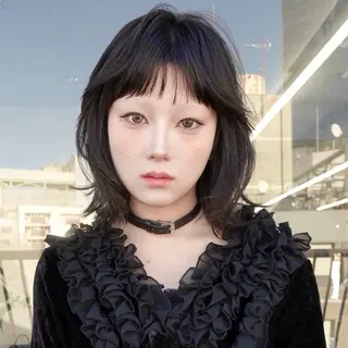ミディアム カラー レイヤーカット ボブ 渋谷のヘアスタイル