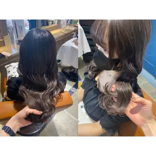 カラー 🩵盛れる顔周り/ 艶カラーemi🩵のヘアスタイル