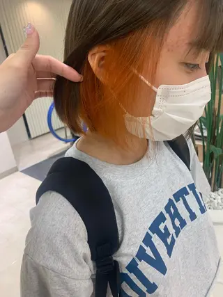 ミディアム カラー 暖色/ブリーチカラー 🎀 M i k uのヘアスタイル