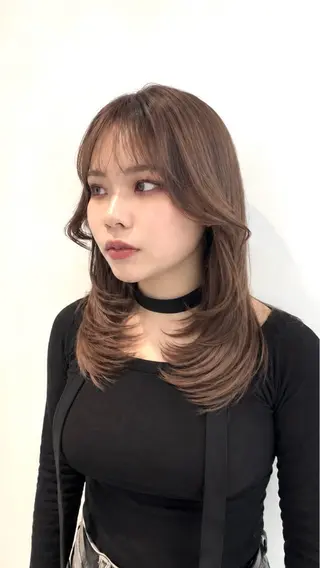 セミロング カラー 笠原 健人のヘアスタイル